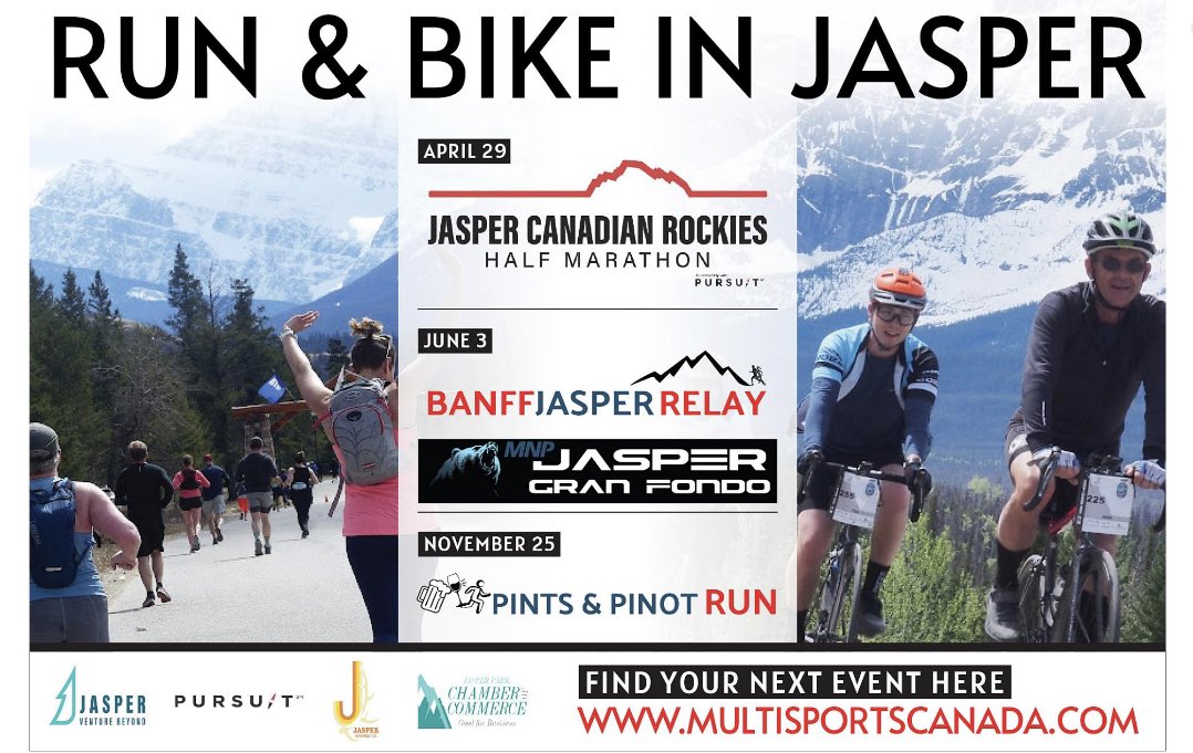 Check out the latest edition of Impact Magazine’s ‘Run Source Guide’, & find your next great adventure! Meet us in the mountains! impactmagazine.ca/digital-editio… @IMPACTMAG Register today👉 multisportscanada.com #jasperhalfmarathon @jasper_half #jaspergranfondo #banffjasperrelay