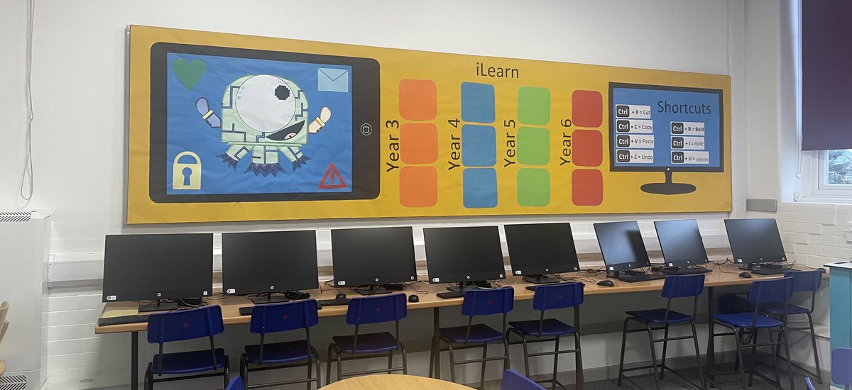 HBJSCH63's tweet photo. Our HBJS E-Safety Mascot overall winner’s design has now been made into a display for our computing suite. Well done to all children for their entries 😁💻📱🖥️ #HBJSComputing #HBJSDigitalLeaders https://t.co/gsjtILsDxK