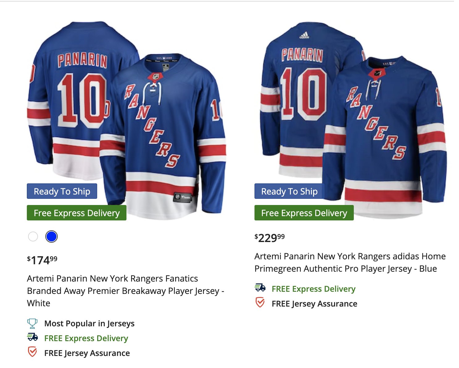 Adidas New York Rangers Primegreen Authentic Home Men's Jersey