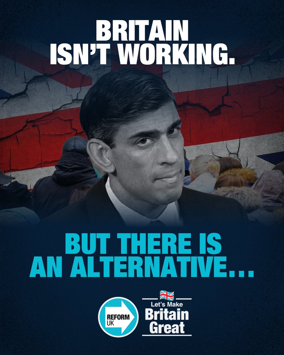 reformparty_uk's tweet image. 13 years of the Tories have left Britain broken.

Only Reform UK will Make Britain Great 👉 reformparty.uk