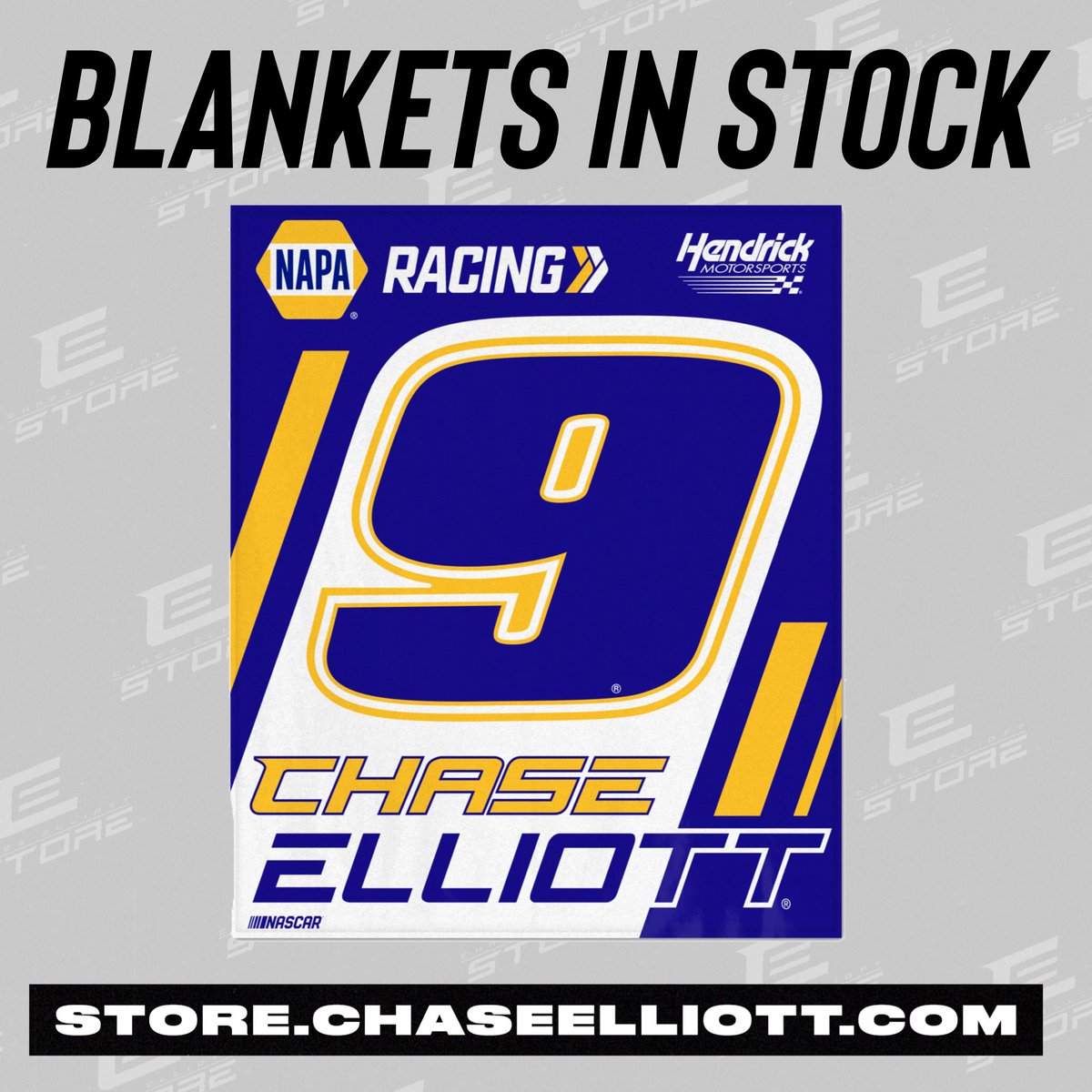 New for 2023 plush, super cosy ultra soft blankets are in stock and ready to ship out. Grab one before they’re gone.

🔥 ➡️ store.chaseelliott.com/collections/ba…

#di9 | #ChaseElliott | #CE | #NASCAR