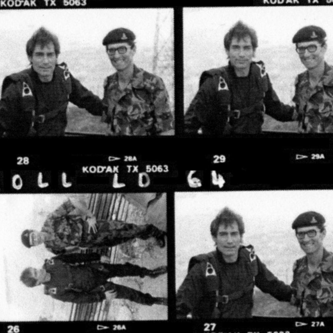 TheOtherFellow's tweet photo. Happy Birthday to Timothy Dalton - seen here meeting Officer JAMES BOND of the Gibraltar Regiment of the Royal Regiment of Artillery on the set of The Living Daylights in 1986.

Officer James Bond declined to be in our film. 

#theotherfellow | OUT NOW | links in bio https://t.co/CsIwytIIzw