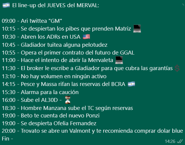 Deadline de la Mervaleta para mañana JUEVES:

Saludos Gladiador