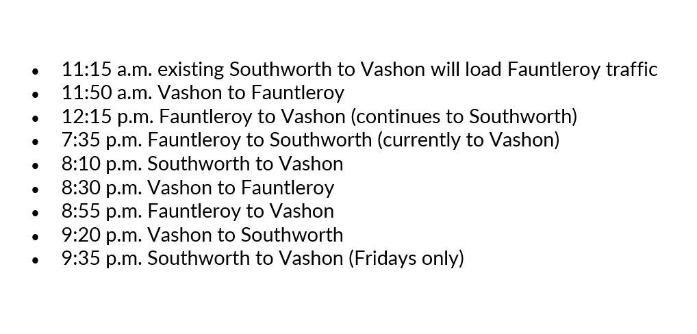 Washington State Ferries on Twitter: "#ICYMI, we recently added midday