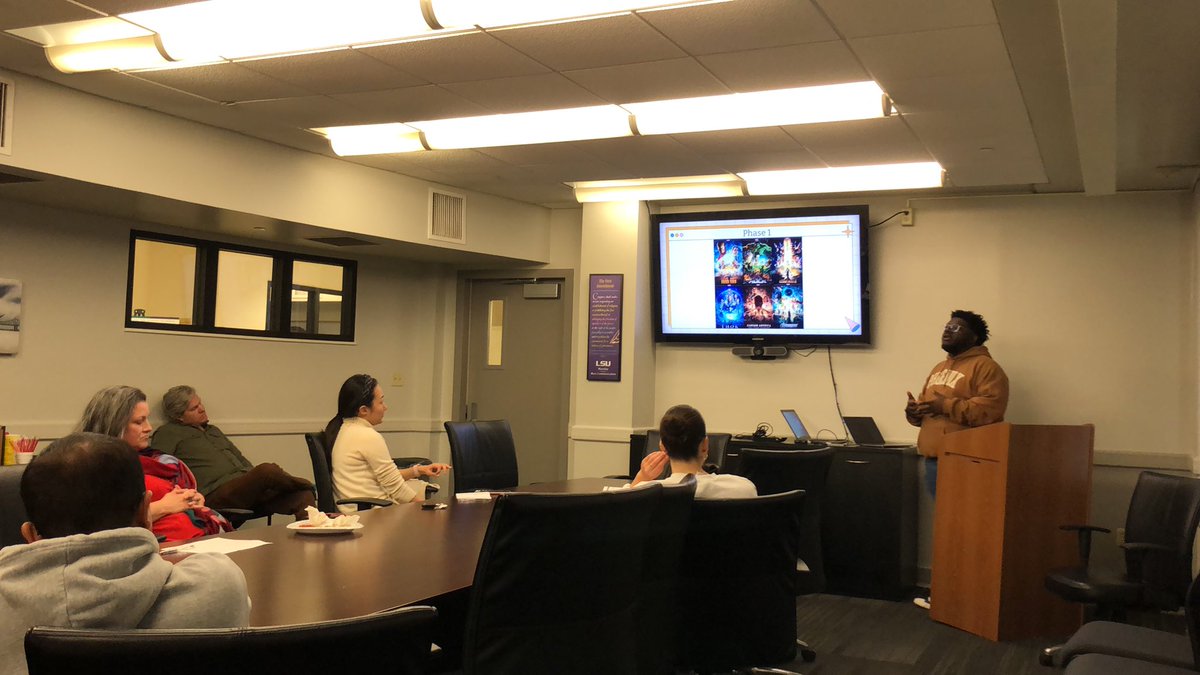 <a href="/KyleTKStanley/">Kyle Stanley</a> rocks the @lsu  <a href="/ManshipSchool/">LSU Manship School of Mass Communication</a> research roundtable with his ongoing research