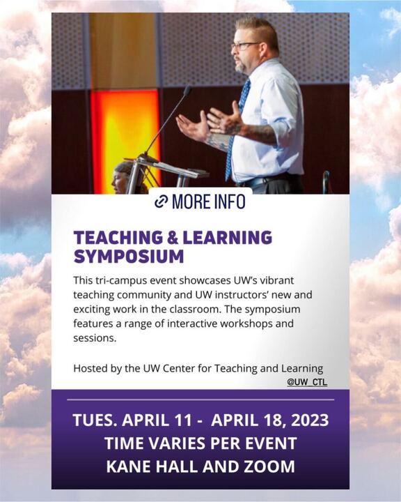 UWCTL's tweet photo. Thrilled to have our Teaching &amp; Learning Symposium featured in this week’s UW Art Sci round-up. Register for the symposium here: https://t.co/jwdSr0gQju

Follow @uwartsci for more event reccs! https://t.co/dnrjIVxvm3