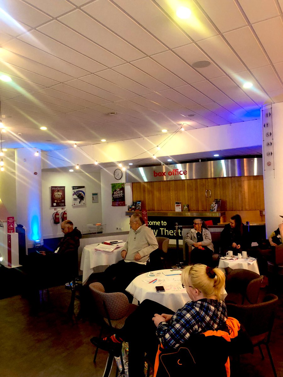 NatalieNat_Chan's tweet photo. It’s buzzing at @DerbyTheatre today, so proud my wonderful colleagues @derby_can @ReimagineDerby @SamRushton123 for bringing together so many amazing voices and stories in our community for #WorldPoetryDay https://t.co/AdXSMYj62J