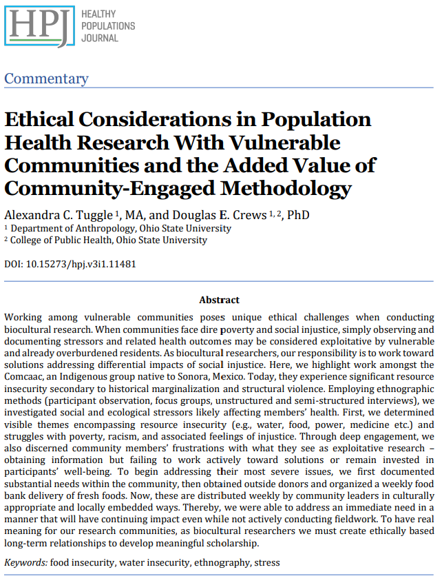 DalHPJ's tweet photo. From Alexandra Tuggle & Douglas Crews: “To have real meaning for our research communities, as population health researchers we must create ethically based long-term relationships to develop meaningful scholarship.” #IndigenousHealthMatters #DalHPJ https://t.co/KgAiVz8Myt https://t.co/7vmdrDZT39