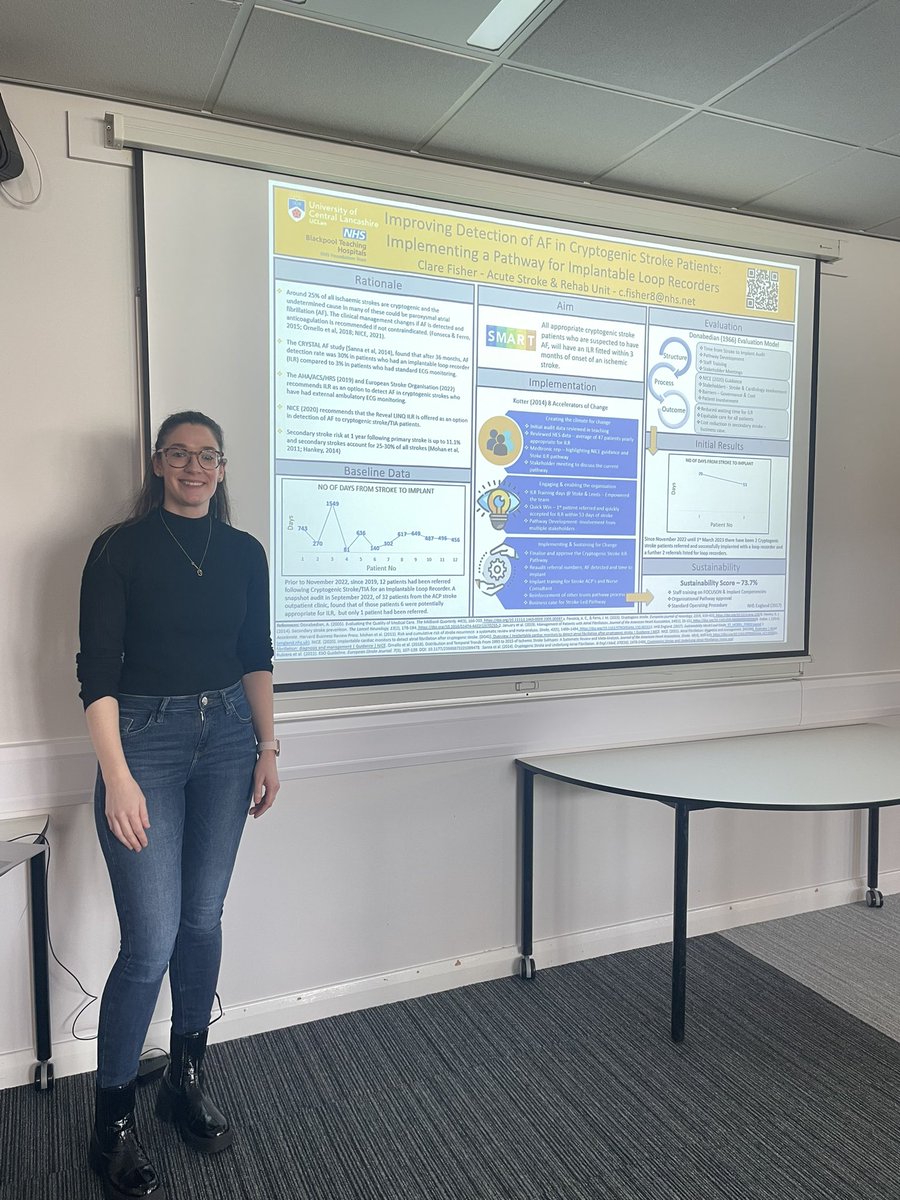 ClareTilly's tweet photo. Presented my QIP today at the Uclan ACP conference @uclanacp #HI4505 #QIP @LanghoLynne10 #CryptogenicStroke #ILR https://t.co/qb3brW40fx