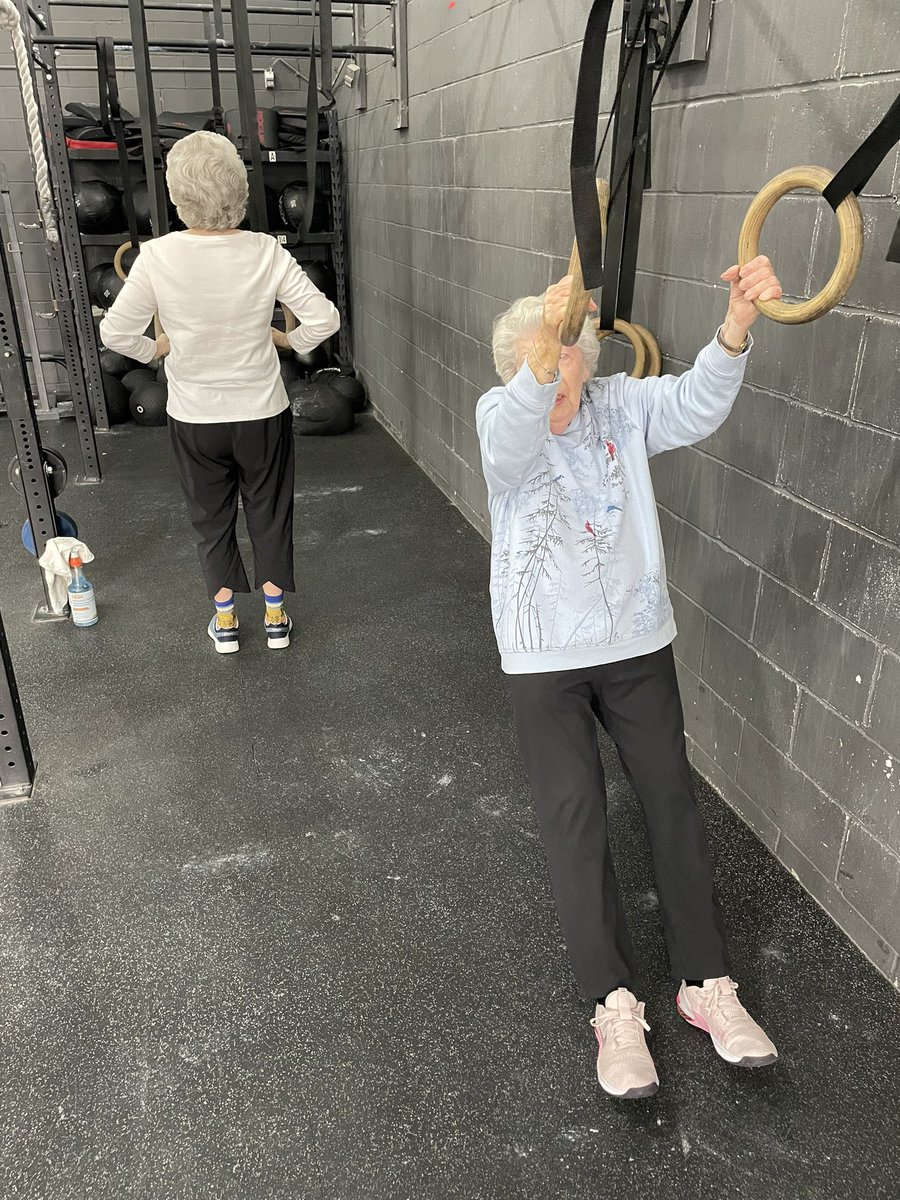 PeterMShaw's tweet photo. Grandma Doreen and Avril are back in action! @CrossFit 

85 &amp; 87 years young. It’s never too late to start! https://t.co/TvzvHtzfVu
