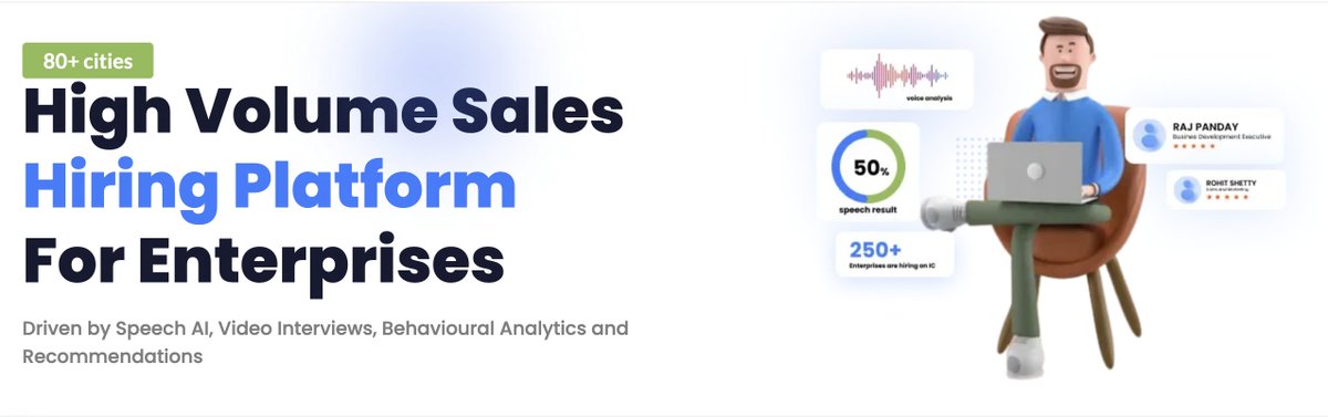 jeffrycopps's tweet image. 10. Blitzrecruit Pvt Ltd
Technology platform built for efficient,  volume sales talent acquisition.
Intelligent Cloud Platform to source, screen &amp;amp; interview vetted sales professionals.
#InterviewCracker