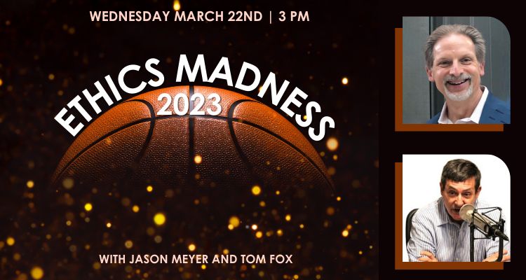 MeyerJasonB's tweet photo. #EthicsMadness is back, baby - our mostly-annual excuse to talk trash about #ethics in sports and #sports as an allegory for #EthicsAndCompliance, with myself and Thomas Fox

The Madness is available live &amp; on the 8MS Podcast! 

Join us tomorrow at 3PM! https://t.co/OWJoqFhmsf https://t.co/AI19KsuH1Z