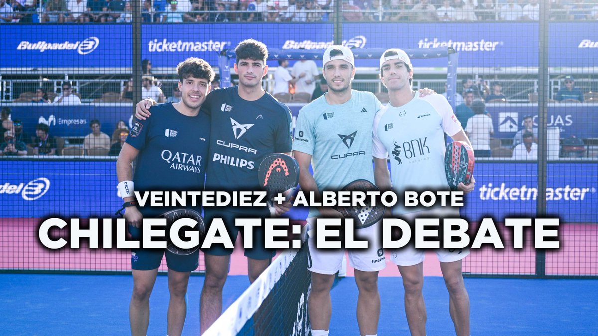 VeinteDiez's tweet photo. 🚨 #ChileGate: el debate 🚨
Estuvimos analizando todo lo que dejó la polémica final de WPT en Santiago.
@PadelArg
@IsaiasBlaio
@botealberto
Nuevo video en nuestro canal de Youtube: https://t.co/wq02VXaQ9l https://t.co/3PhitiYCut