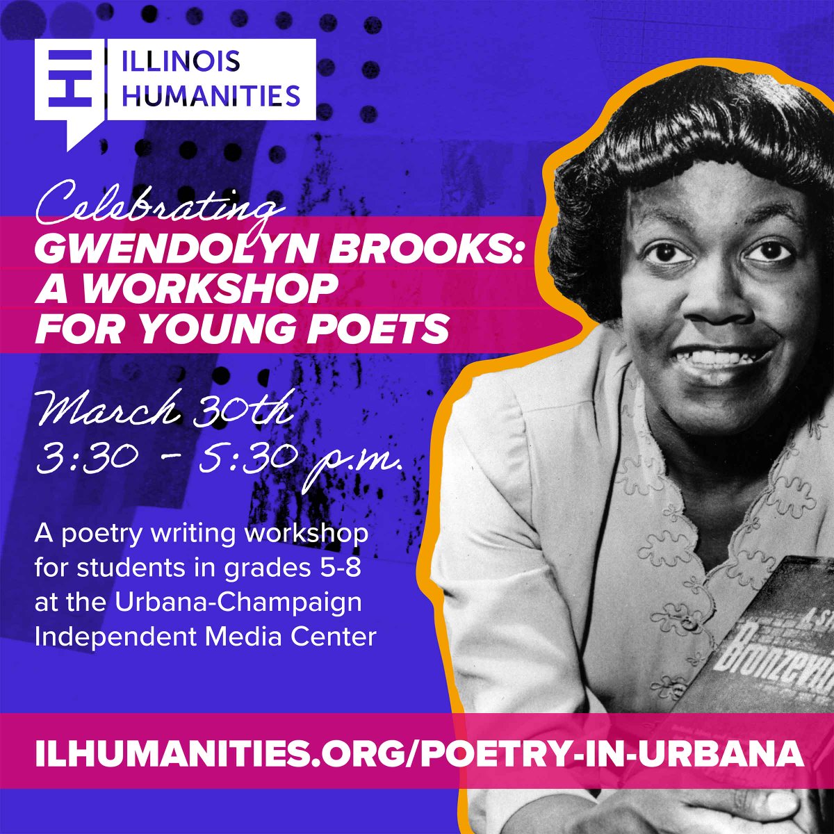There is still time left up to sign students up for the Young Poets workshop next week. This will be a free event!