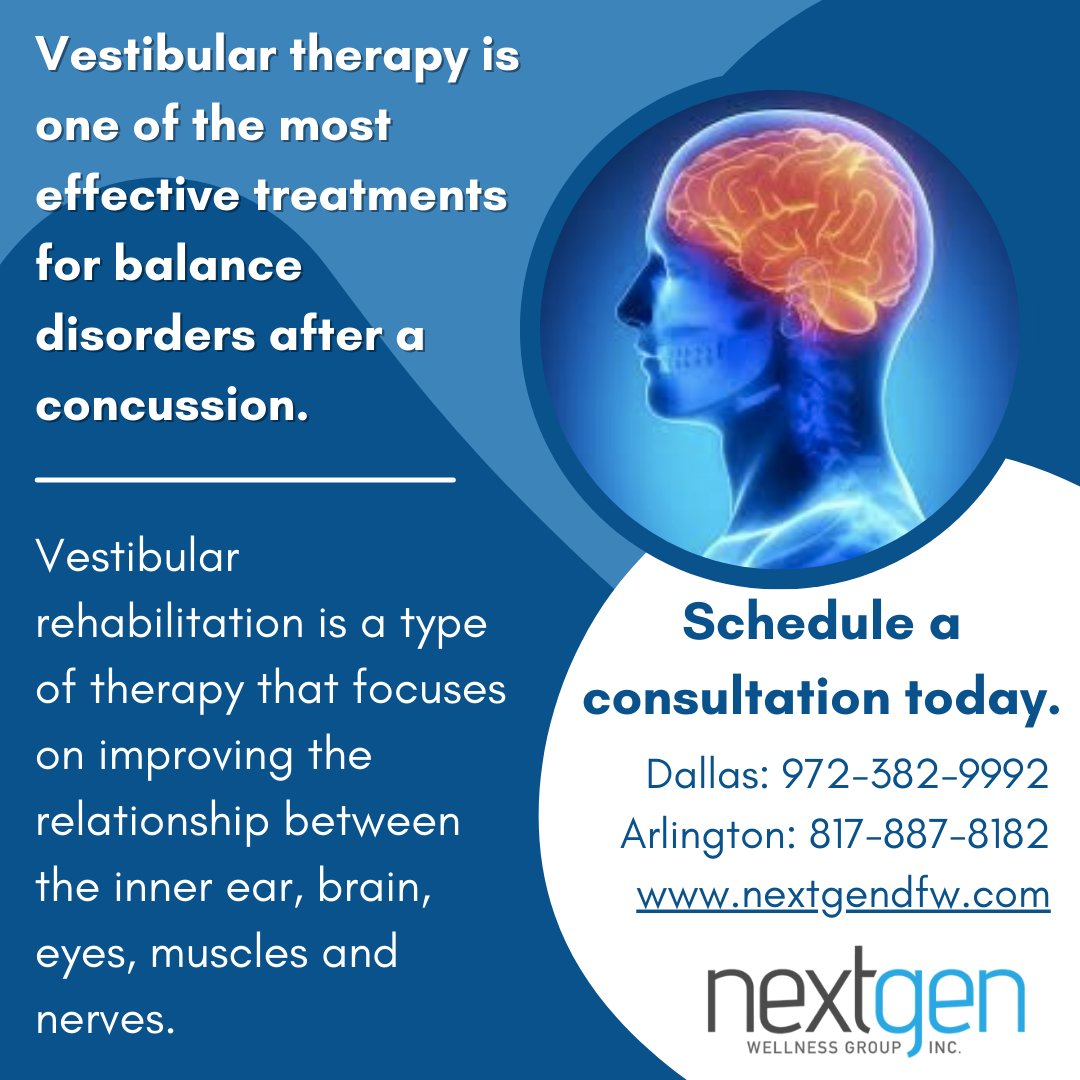 Vestibular rehab helps concussion patients by utilizing exercises that focus on improving dizziness without triggering concussion symptoms like headaches.

If believe that vestibular rehab would be helpful in your recovery, visit nextgendfw.com

#vestibularrehabilitation