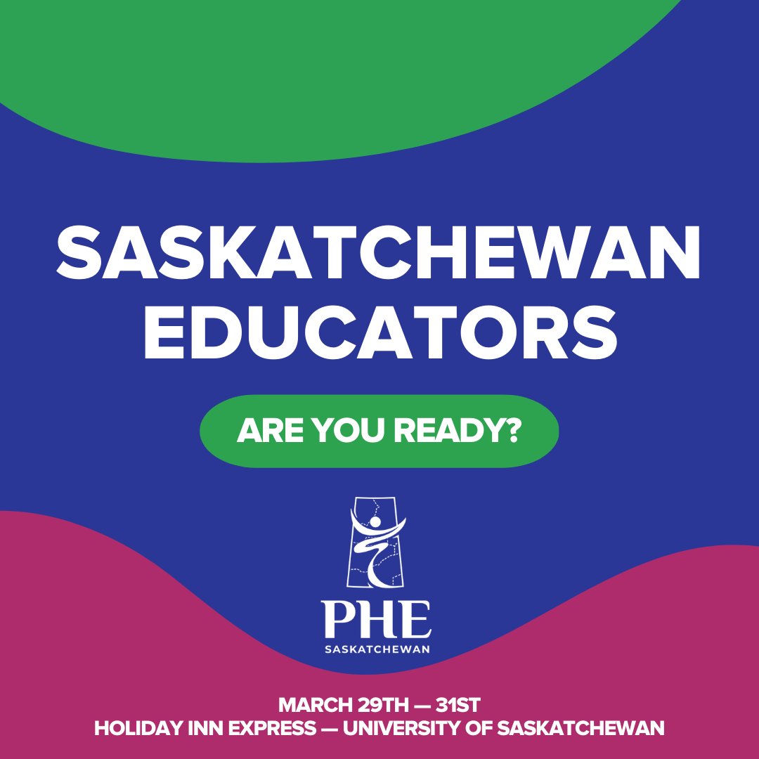 phesaskatchewan's tweet photo. Our #ComeBackandPlay conference is almost here (March 29th-31st)! 

Register for our educator event to listen and learn from experts in the field of physical education in Saskatchewan and Canada. 

Register today: https://t.co/wspf10hc4k 

#usask #uregina #saskpoly #saskteachers https://t.co/RyLogBnLF9