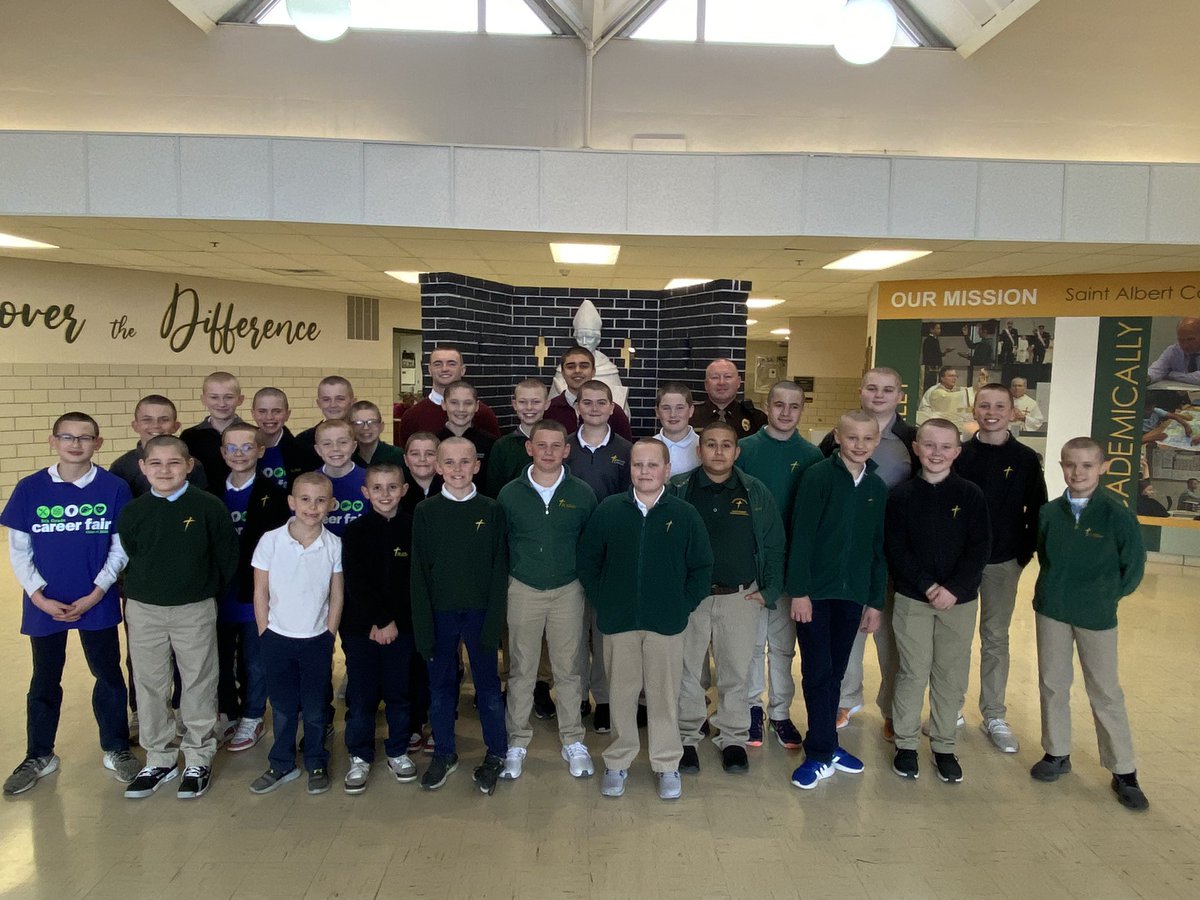 Our Brave the Shave crew loves and supports Mason P. - current Saint Albert Catholic 6th grader who was recently diagnosed with cancer!! 💚💛💚💛