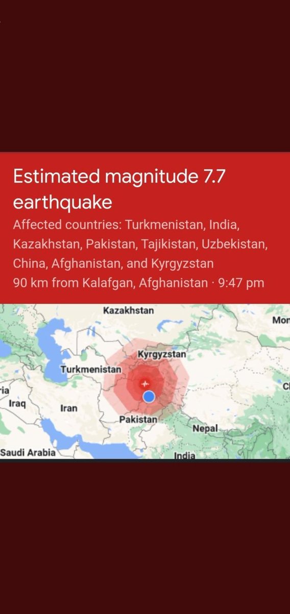 naci_gorur_'s tweet photo. #Pakistan da tahminen 7.7 büyüklüğünde deprem oldu.
Deprem afganistan ve hindistanı etkiledi. https://t.co/kxPsLEP4QY
