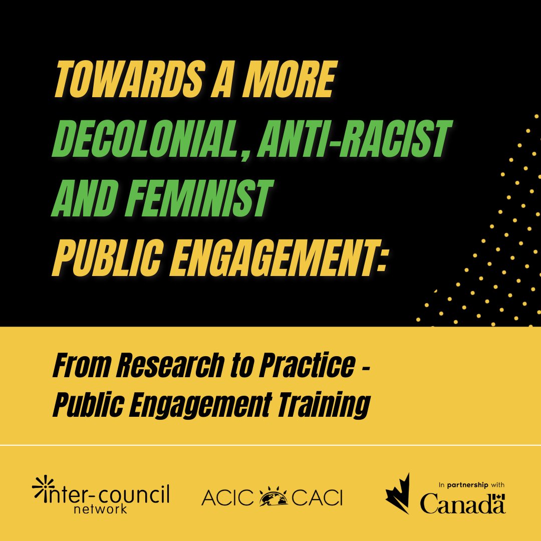 This #Tuesdays4Justice, explore decolonial, anti-racist and feminist approaches to public engagement in this training offered in partnership with @ICN_RCC. Register now at ow.ly/Qu1K50NoirK