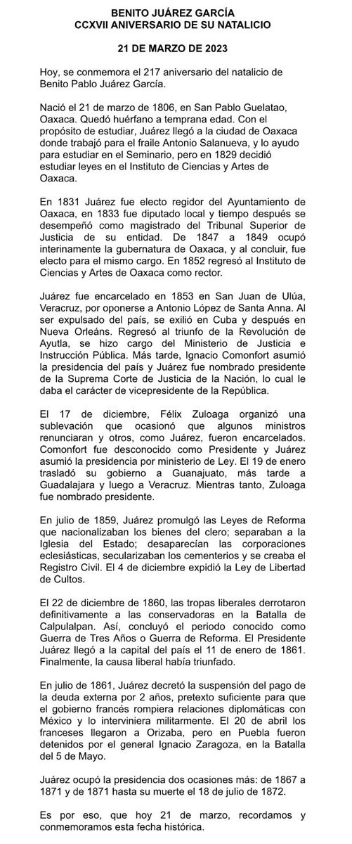 TinocoGRogelio's tweet photo. Reseña de Benito Pablo Juárez García, a cargo de Marisol González Dávila, estudiante de la Escuela Primaria Miguel Alemán, en #Toluca.
@geramonro05 @SeducEdoMex @SEB_Edomex @ma_pureza @AnastasiaVega21 @PatriciaJaraF @MiguelAngelTMtz @ArturoH19772369 @SolorioGuilmar @SubdireccionC https://t.co/WVzJ2NlfU4