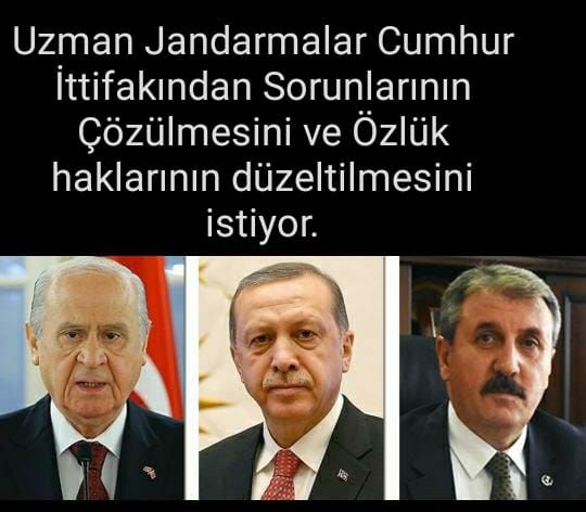 #UzmanJandarmalarUnutulmasın
<a href="/TBMMresmi/">TBMM</a> kapatılmadan torba yasa ile Uzman Jandarma Okulu fiili hizmetten sayılsın.
<a href="/RTErdogan/">Recep Tayyip Erdoğan</a> <a href="/dbdevletbahceli/">Devlet Bahçeli</a> <a href="/Mustafa_Destici/">Mustafa Destici</a> <a href="/mustafaelitas/">Mustafa Elitaş</a>
<a href="/Akparti/">AK Parti</a> <a href="/UlviYonter/">Dr.İzzet Ulvi YÖNTER</a> <a href="/erkanakcay45/">Erkan Akçay</a> <a href="/M_Levent_Bulbul/">Muhammed Levent BÜLBÜL</a> <a href="/celebimehmeta/">Mehmet Ali Çelebi</a> <a href="/suleymansoylu/">Süleyman Soylu</a> <a href="/jandarma/">T.C. Jandarma Gn. K</a> <a href="/tcsavunma/">T.C. Millî Savunma Bakanlığı</a>