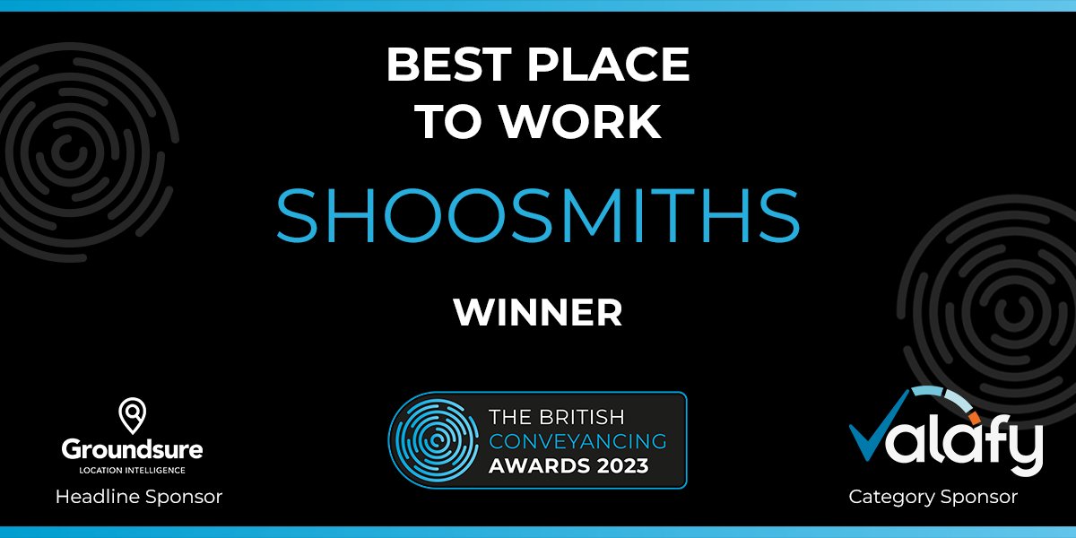 🏆 𝗪𝗜𝗡𝗡𝗘𝗥 🏆 The award for '𝗕𝗲𝘀𝘁 𝗣𝗹𝗮𝗰𝗲 𝘁𝗼 𝗪𝗼𝗿𝗸' goes to @Shoosmiths Congratulations from all of us at #TC and category sponsor Valafy #BCAwards2023 #AwardsWinners #Congratulations