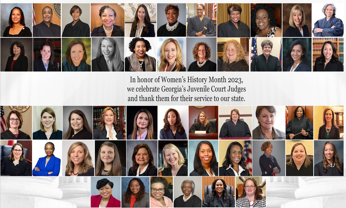 GACourts's tweet photo. In honor of Women’s History Month 2023, we celebrate Georgia’s Juvenile Court Judges and their service to our state! https://t.co/KLJVs6UV3v