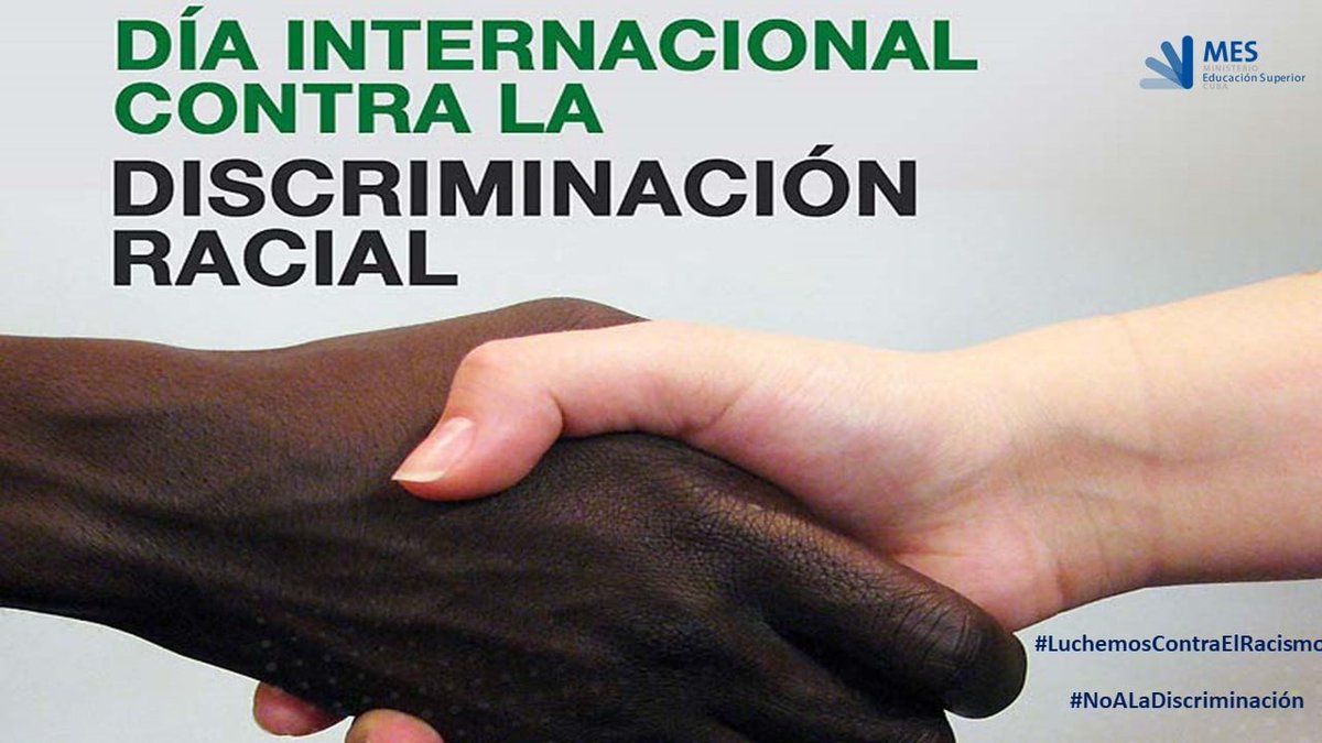 FEMeducauclv's tweet photo. Día Internacional por la Eliminación de la Discriminación Racial donde debemos impulsar una cultura de tolerancia e igualdad.
#LuchemosContraElRacismo 
#UCLVnuestra
#FEMeduca https://t.co/8s4KFLPF5r