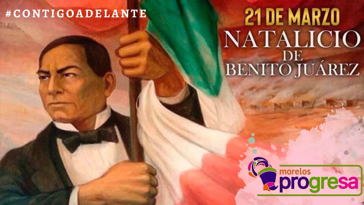 Aniversario del natalicio de Benito Juárez.
#ContigoAdelante 
Benito Juárez vivió una de las épocas más importantes de México, considerada por muchos como la consolidación de la nación como República.
“ No reconozco fuente de poder más pura que la opinión pública” Benito Juárez.
