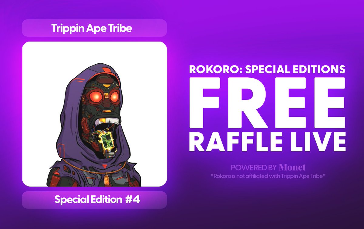 RokoroNFT's tweet image. Rokoro: Special Edition #4 🐒

💵 Price — Free (0.01 SOL Fee)
🎟 Tickets — 500
⌛️ Ends — 24 Hours
🤫 Secret Perk — Revenue Sharing

Enter Now ⬇️
monet.community/r/clfik53ht484…

Powered By @MonetSAC 🐵