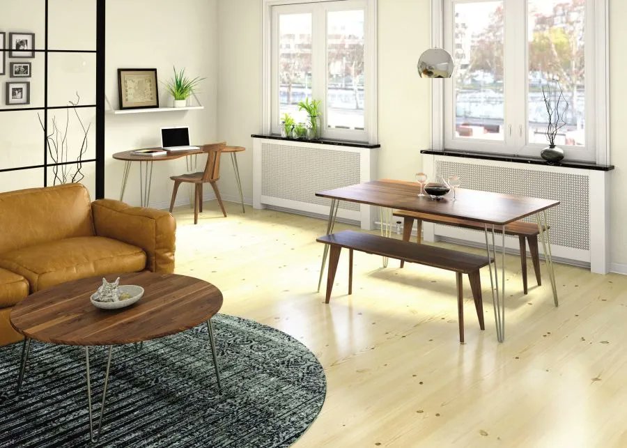 This modern collection of wood furniture including desks, benches, and tables celebrate the character and uniqueness of each tree. Each piece is available in solid American black walnut or natural cherry hardwood. 
buff.ly/3P5vuDf 
.
.
.
#copelandfurniture