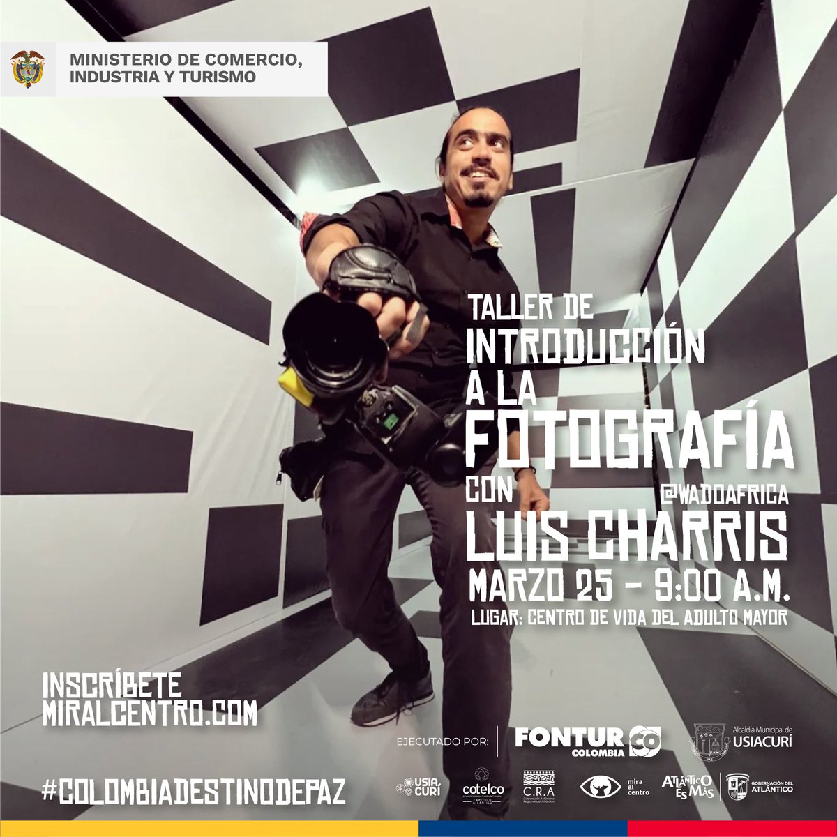 miralcentro's tweet photo. ¿Quieres aprender más del mundo de la fotografía? ¡Este taller es para ti!🙌 ¡Inscríbete para este sábado 25 de marzo a partir de las 9:00am en el centro de vida del adulto mayor en Usiacurí con Luis Charris @wadofoto! 
 
¡Inscríbete en nuestra página web 👀! 
#descubreusiacurí https://t.co/qbmTPO2NTl