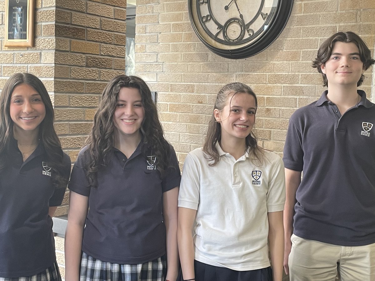 NDFFLD's tweet photo. Congratulations to our March Students of the Month: Nya Celozzi ‘26, Kate Mitchell ‘25, Amy Fernandes ‘23 and Chris Essing ‘24! #LancerPride https://t.co/3vYJCKvFjD