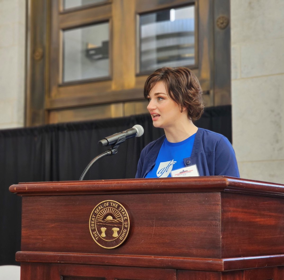 OhioNursesAssoc's tweet photo. "1 in 4 nurses has experienced physical violence at work," ~ Angela Rentel #NDASH23 #OhioNurses #Ohio https://t.co/AR9A55KP3s
