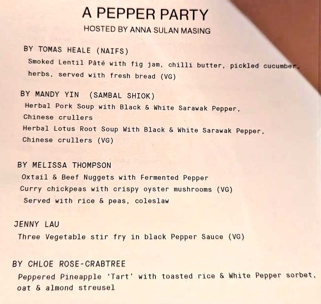 Aaron Vallance (@1dish4theroad) on Twitter photo Having enjoyed the wonderful 'Taste of Place' podcast by <a href="/AnnaSulan/">Anna Sulan Masing</a>, with its deep dive into all things pepper, so glad to make it to her 'Pepper Party' supperclub last night. Such a memorable evening of discussion and food, showcasing the flavours of pepper. Loved every dish! 🌿 Having enjoyed the wonderful 'Taste of Place' podcast by <a href="/AnnaSulan/">Anna Sulan Masing</a>, with its deep dive into all things pepper, so glad to make it to her 'Pepper Party' supperclub last night. Such a memorable evening of discussion and food, showcasing the flavours of pepper. Loved every dish! 🌿