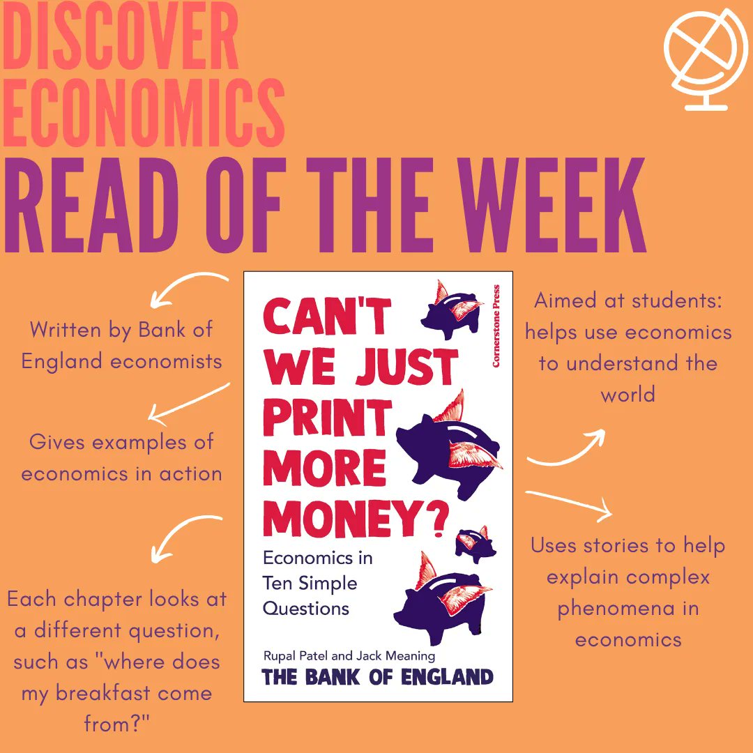 Discover Economics (@discoverecon) on Twitter photo Our #readoftheweek is the amazing "Can't We Just Print More Money?" written by Bank of England economists <a href="/RupalEconomics/">Rupal Patel</a> and <a href="/MeaningJack/">Jack Meaning</a> . <a href="/bankofengland/">Bank of England</a>
📻 Podcast with the authors 👉 buff.ly/3Twdsfm
🏫 Brilliant English teaching resources👉 buff.ly/40GkYqD Our #readoftheweek is the amazing "Can't We Just Print More Money?" written by Bank of England economists <a href="/RupalEconomics/">Rupal Patel</a> and <a href="/MeaningJack/">Jack Meaning</a> . <a href="/bankofengland/">Bank of England</a>
📻 Podcast with the authors 👉 buff.ly/3Twdsfm
🏫 Brilliant English teaching resources👉 buff.ly/40GkYqD