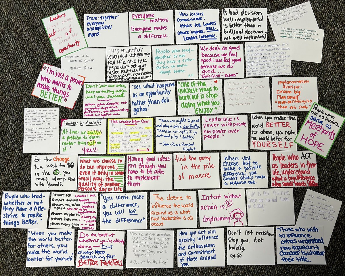 craigjmckinney's tweet image. Plano ISD Teacher Leader Academy members share words of wisdom from their reading of _You Don’t Need a Title to Be a Leader_. #PoweredByLearning #PISDProud
