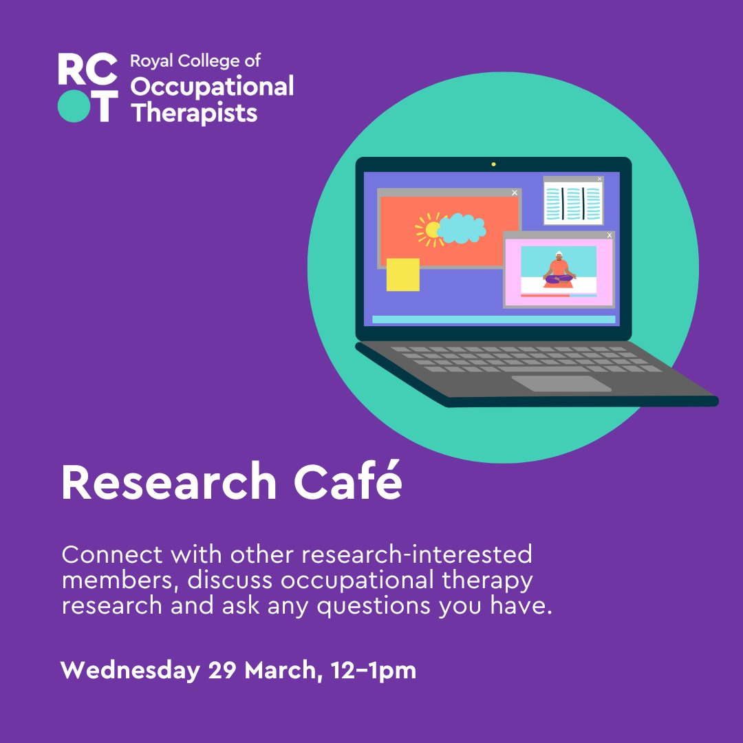 theRCOT's tweet photo. 'I have started to build a network of research savvy people around me.' 
 – @jwot77 

🗣️ Discuss OT research, share experiences and learn from others at our Research Café, this month's theme is 'Top tips for writing for publication'.
🗓️ Wed 29 March: https://t.co/5p4mMtza5M https://t.co/iba2Zt1NBl