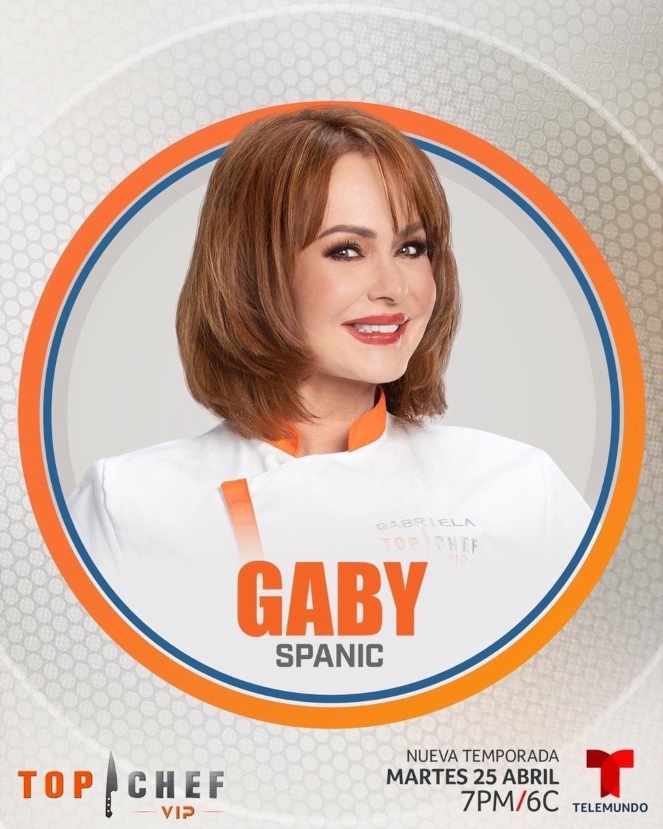 gabyspanic's tweet photo. ¡Hola mis ángeles! 😇👩‍🍳🍽 Ya no es un secreto! asumí el reto de participar en la nueva temporada de #TopChefVIP2 y eso me tiene feliz!

Esta aventura comienza el martes 25 de abril a las 7PM/6C por Telemundo.

📌 ¿Dónde está el Team Gaby? ✋🏻 #TeamGabySpanic https://t.co/UHaTWRDaU2