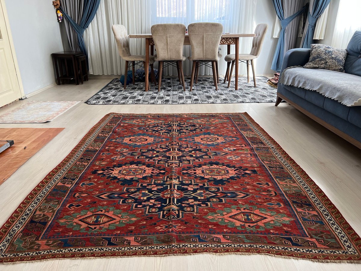 Excited to share the latest addition to my #etsy shop: Caucasian Soumak Rug Circa 1910's /5x6.35 feet / Antique Soumak Rug - Hand Knotted Wool Rug - Traditional Rug - Tribal Rug etsy.me/42Iy4Wb #rectangle #oriental #entryway #countryfarmhouse #area #wool #cauca