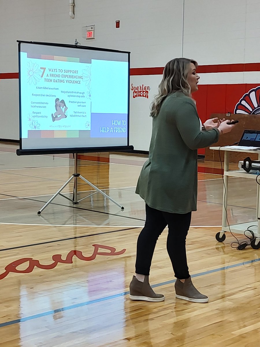 Mrs. Scheer (@scheercounselor) on Twitter photo Thank you so much Kaiti from <a href="/JanasCampaign/">Jana's Campaign</a> for coming to present to our students about relationship red flags and healthy/unhealthy relationships. #spartans216 #inthearena #domesticviolenceawareness Thank you so much Kaiti from <a href="/JanasCampaign/">Jana's Campaign</a> for coming to present to our students about relationship red flags and healthy/unhealthy relationships. #spartans216 #inthearena #domesticviolenceawareness