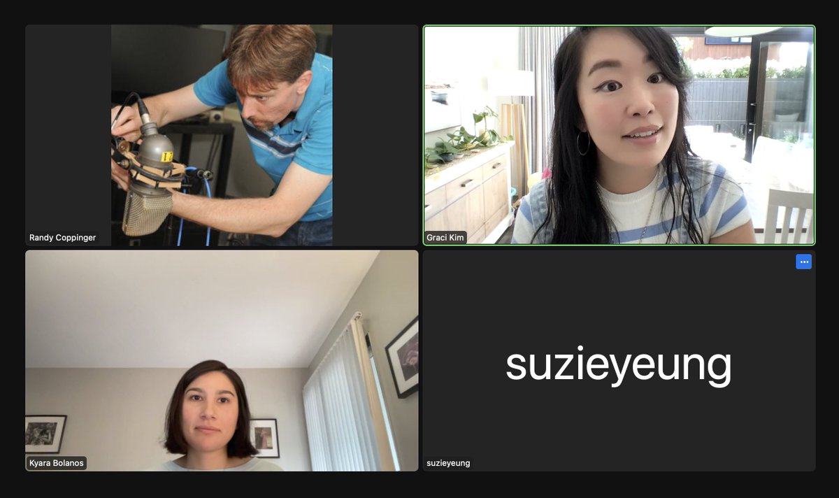 gracikim's tweet photo. Had the honour of surprising voice actress (aka the voice witch) @SuzieYeung as she was working with voice director @RandyCoppinger & audio editor Kyana on the audiobook for #TheLastFallenREALM today 💓🦋 I got to hear a snippet and lemme tell you: Y'ALL ARE IN FOR A TREAT!! 😭😭 https://t.co/aQbzZvrRmv