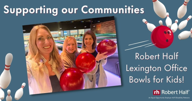 JobsLexingtonKY's tweet photo. Robert Half Lexington offices recently participated in the Big Brothers Big Sisters of the Bluegrass' annual fundraiser, Bowl for Kids' Sake. As part of the fundraising challenge, the team raised over $1000 to help kids throughout the community! #RHCares https://t.co/7lsiaUkTUi https://t.co/cT8jj3oLuV