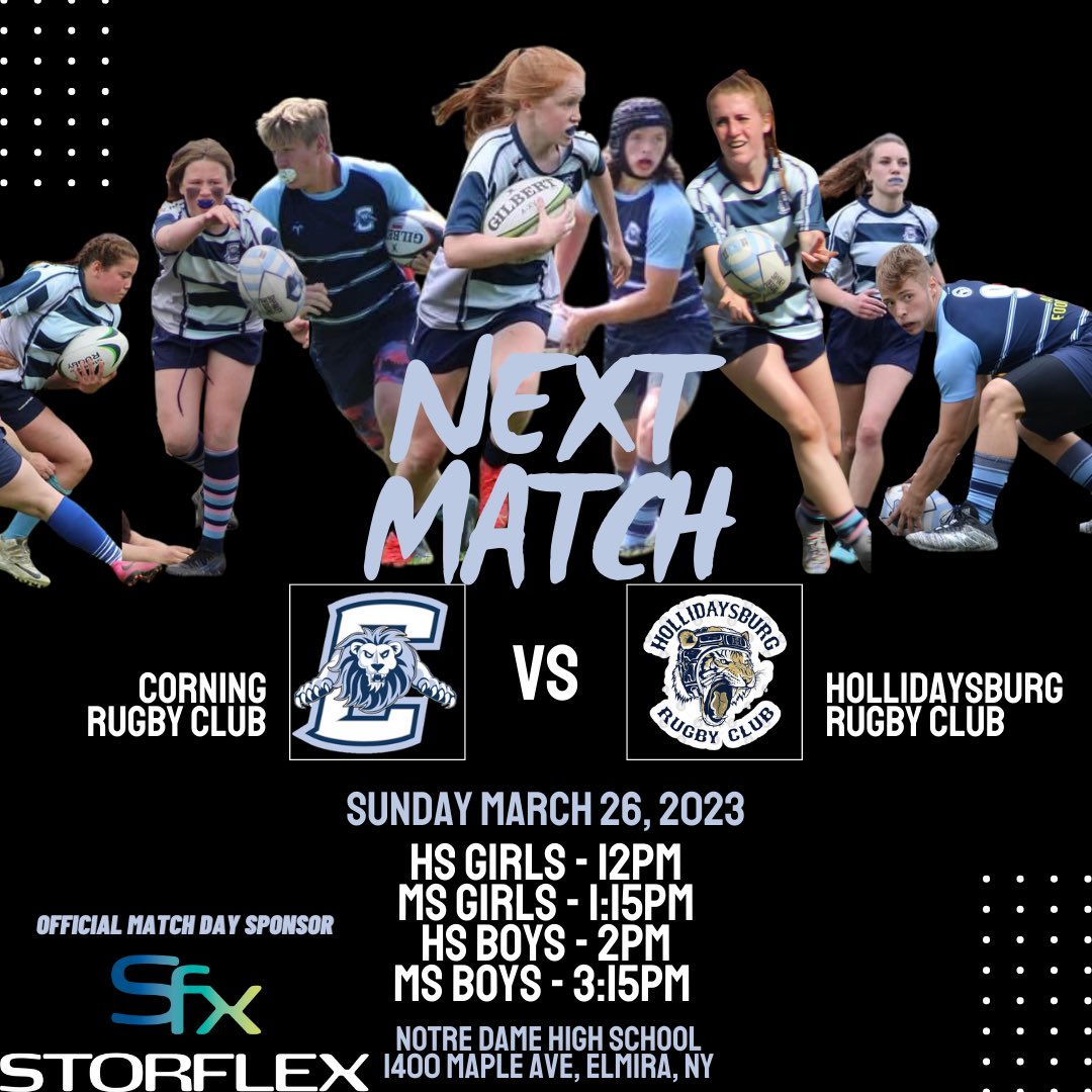 Corning Rugby returns to the pitch this Sunday for preseason action against Hollidaysburg, from PA. Come down the Notre Dame High School in Elmira to catch the action. All teams playing this weekend. See the High School and Middle School boys and girls in the pitch.