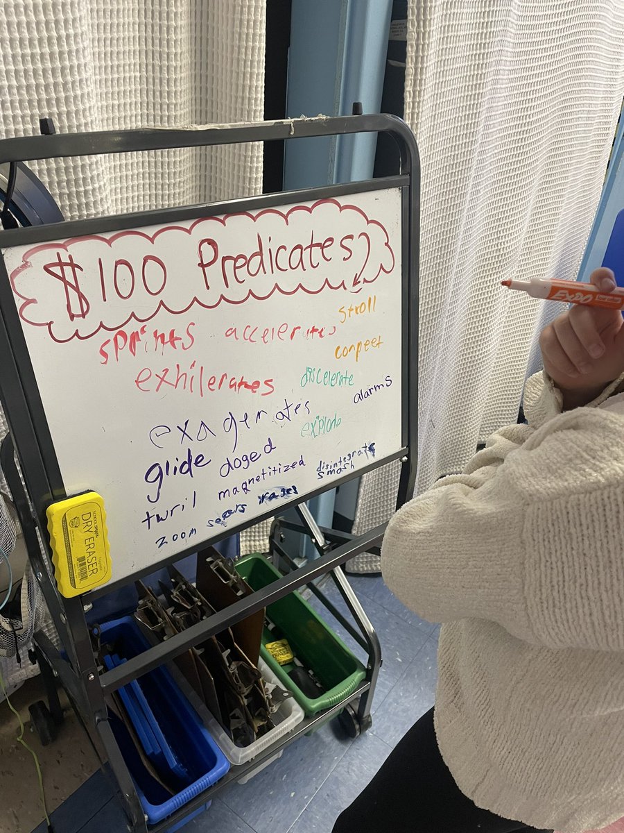 MissRegan3R's tweet photo. Brainstorming subject describers and “$100 predicates” @CentralES1 https://t.co/dhqogNMuHR