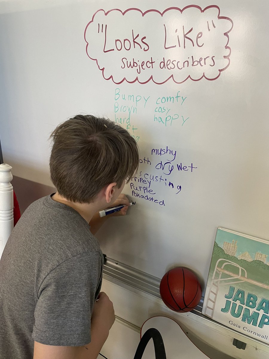 MissRegan3R's tweet photo. Brainstorming subject describers and “$100 predicates” @CentralES1 https://t.co/dhqogNMuHR