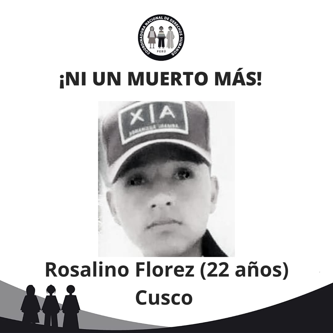 cnddhh's tweet photo. 🌑 Tras casi dos meses de agonía, falleció Rosalino Flores, joven de 22 años que recibió más de 30 perdigones de metal en el estómago durante las protestas en Cusco. Con él, suman 49 los civiles ejecutados x las fuerzas orden durante el régimen de Dina Boluarte
#Justicia
#CNDDHH https://t.co/i1dM849XIJ