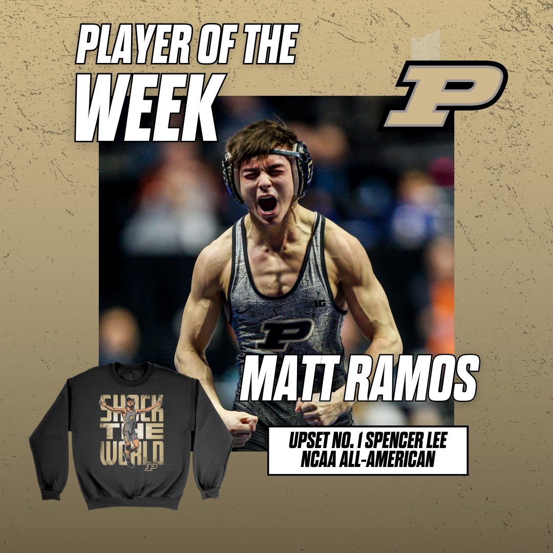 If you haven’t heard yet, <a href="/Matt_Ramos2/">Mavatar</a> shocked the world at Nationals over the weekend in Tulsa! With an upset of No. 1 Spencer Lee and gaining himself an All-American title!
-
Purchase his limited edition gear now! 

purdue.nil.store/products/limit…