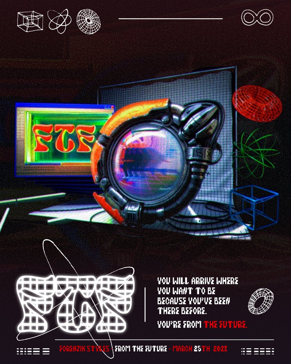 ForenzikStyles's tweet photo. The FUTURE arrives on 3/25!🌐
“FROM THE FUTURE”
A Producer Album by Forenzik Styles.
Piece 1 by @ dnamk.05 (IG)
Piece 2, Art direction, & design by @kennyroutt feat @swerv_hooligan
#FTF #Forenzikstyles #fromthefuture #producer #produceralbum #hiphop #FTFposter #makeyourreturn https://t.co/Mf2yJfGxPe