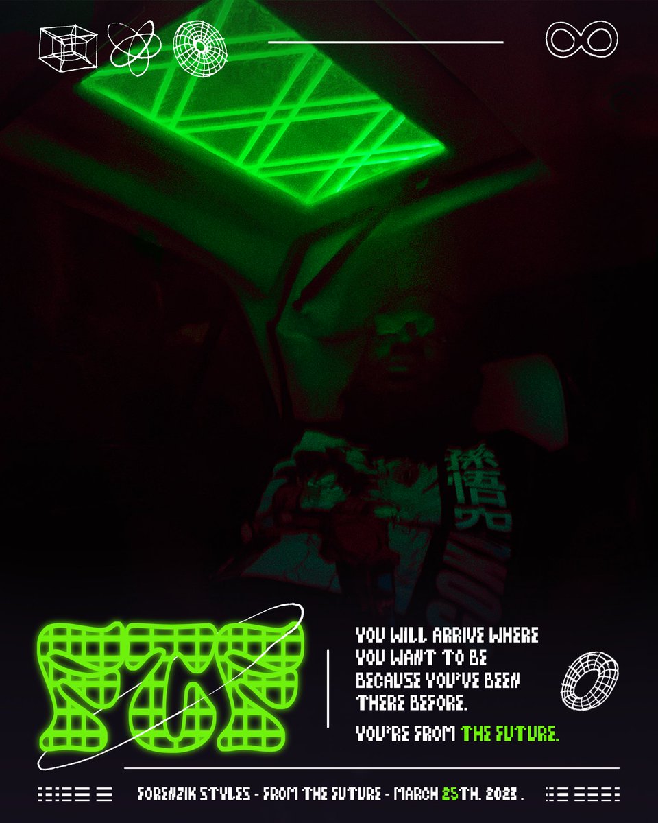 ForenzikStyles's tweet photo. The FUTURE arrives on 3/25!🌐
“FROM THE FUTURE”
A Producer Album by Forenzik Styles.
Piece 1 by @ dnamk.05 (IG)
Piece 2, Art direction, & design by @kennyroutt feat @swerv_hooligan
#FTF #Forenzikstyles #fromthefuture #producer #produceralbum #hiphop #FTFposter #makeyourreturn https://t.co/Mf2yJfGxPe